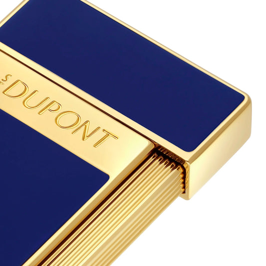 S.T. Dupont Slimmy Lighter Blue Lacquer & Gold 28225