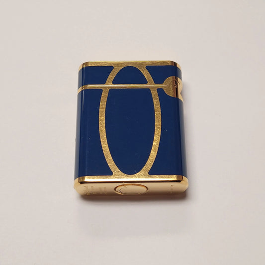 S.T. Dupont Soubreny Gold Plated & Blue Lacquer Lighter
