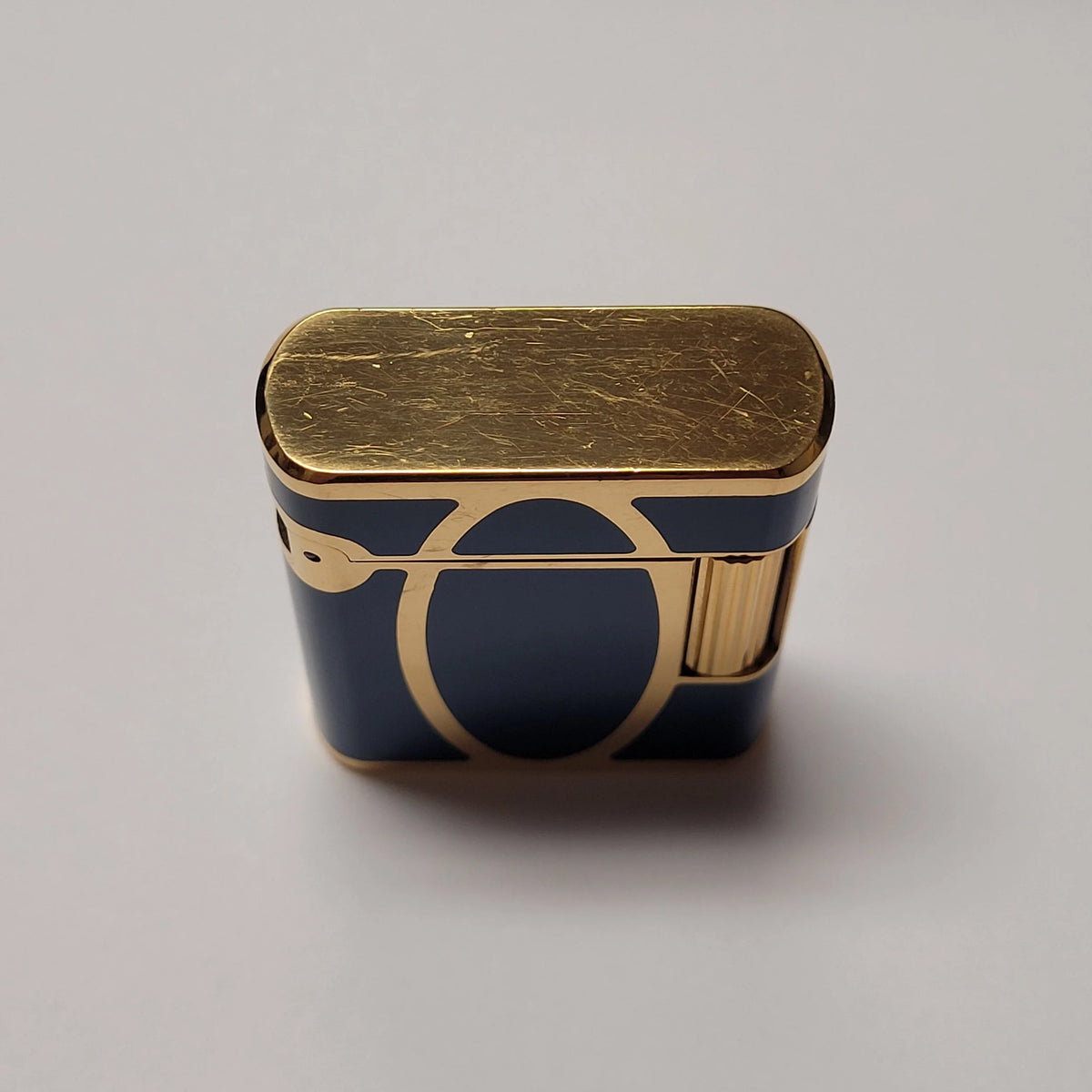 S.T. Dupont Soubreny Gold Plated & Blue Lacquer Lighter