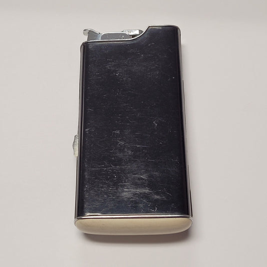 1940s Evans Black Enamel Case-Lighter with Compact