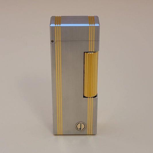 Alfred Dunhill Rollagas Brushed Palladium & Gold Strips Lighter