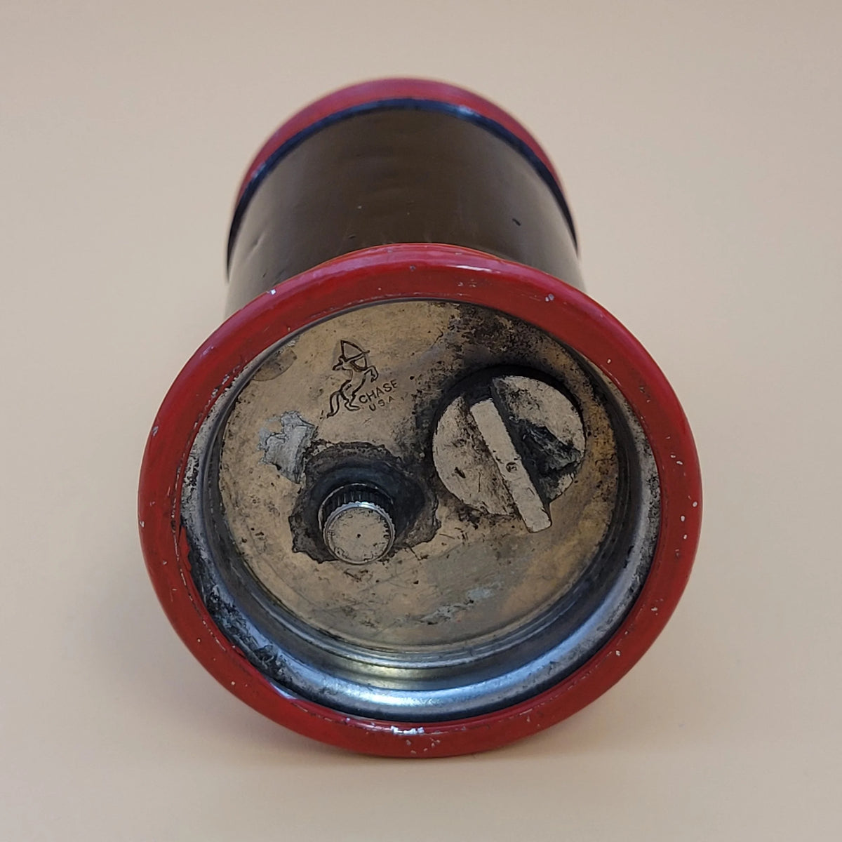 Vintage Chase Art Deco Red & Black Enamel Table Lighter