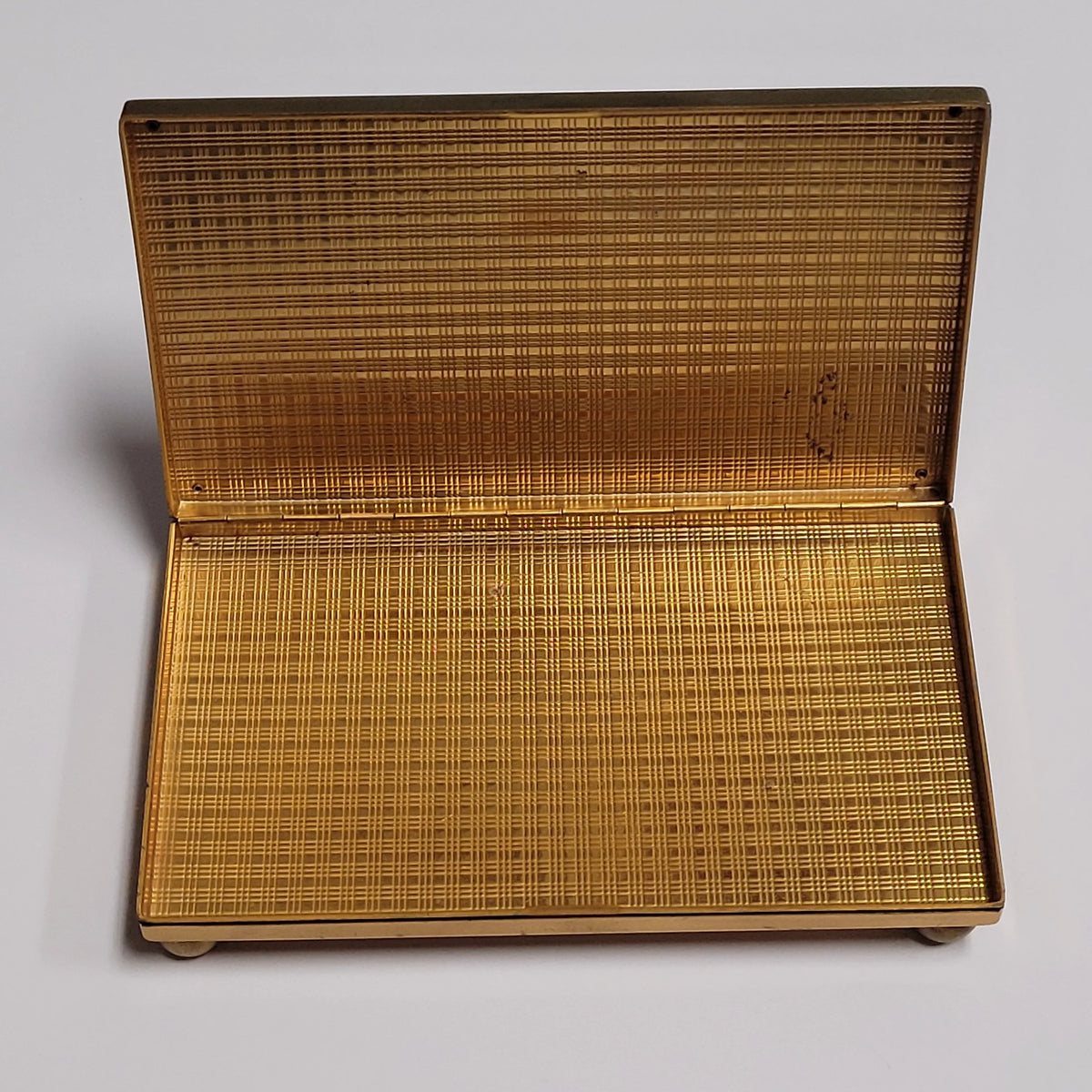 1950s Evans Blue & Gold Cloisonne Enamel Cigarette Box
