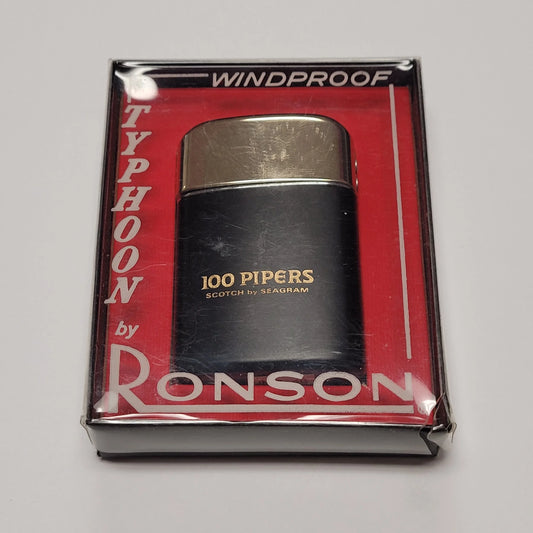 1950s Ronson Typhoon 100 Pipers Seagram Scotch Lighter