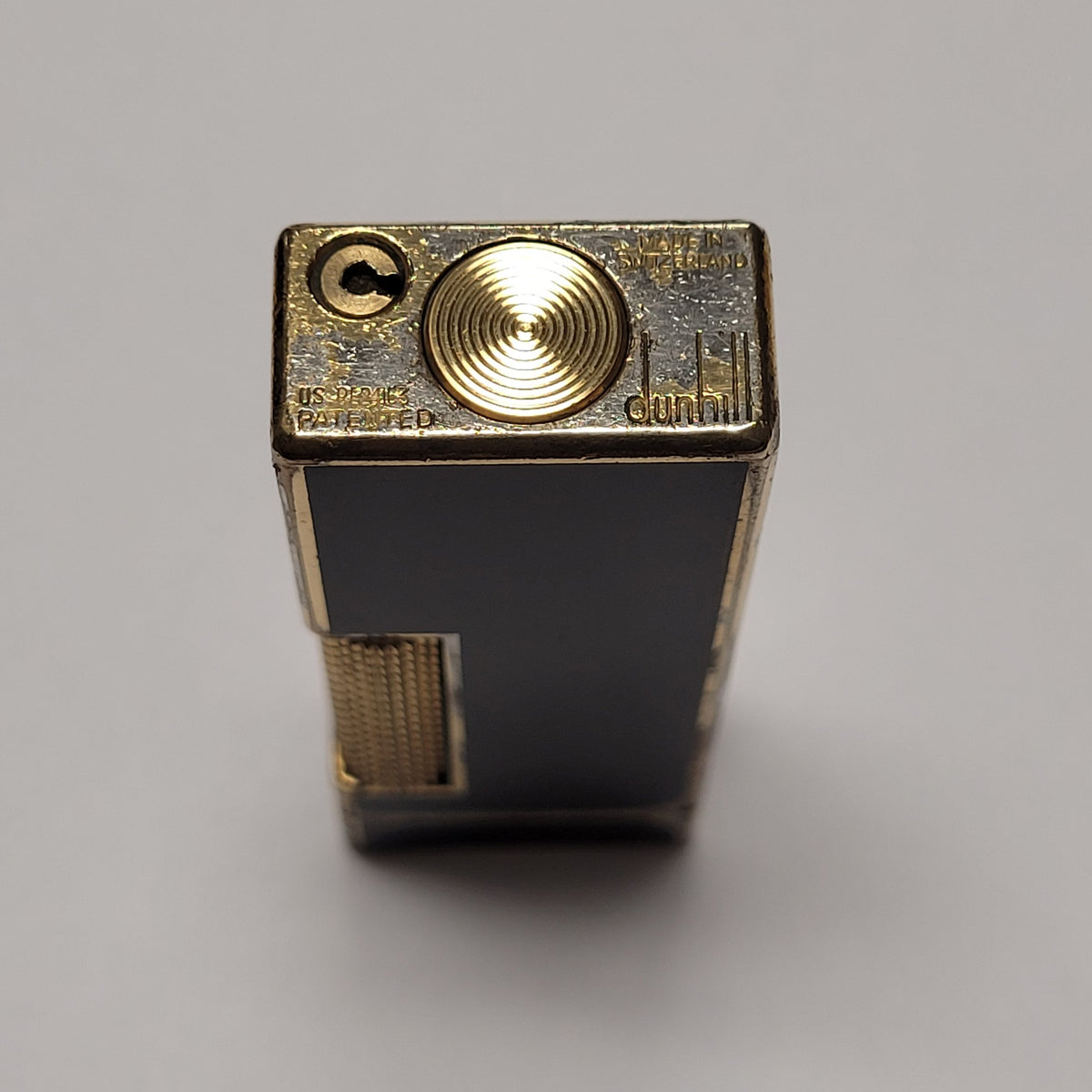 Alfred Dunhill Rollagas Gold Plated & Black Lacquer Lighter