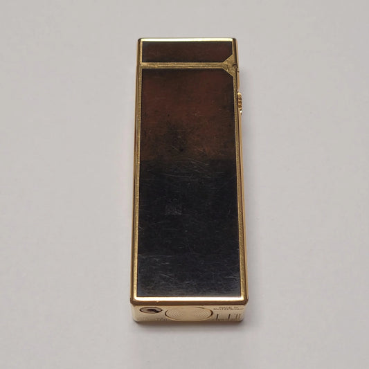 Alfred Dunhill Rollagas Two-Tone Brown Lacquer & Gold Plated Lighter