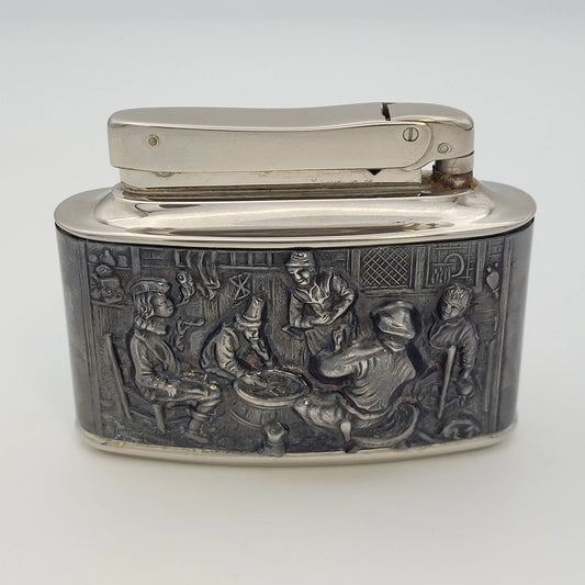1950s Mylflam Diplomat Village Scene Table Lighter