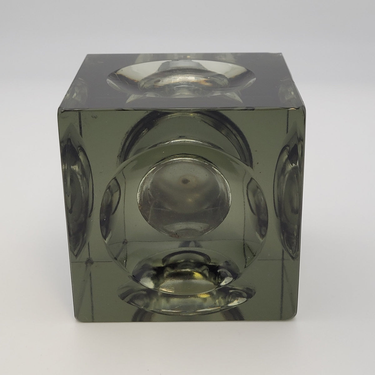 Vintage Unbranded Glass Cube Butane Table Lighter