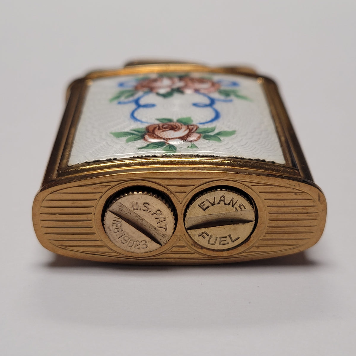 1950s Evans Banner Floral Enamel Pocket Lighter