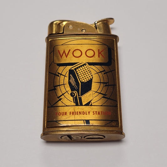 1950s Evans Supreme WOOK Radio Station Pocket Lighter