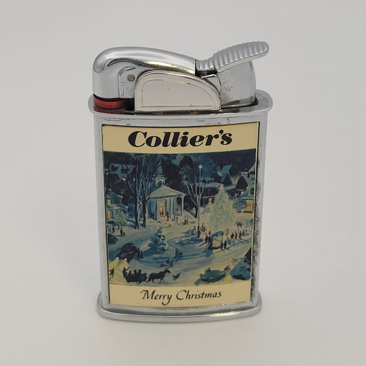 1950s Evans Supreme Collier's Merry Christmas Pocket Lighter