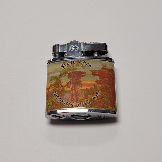 Vintage Stand Rock Wisconsin Fort Dells Petrol Lighter
