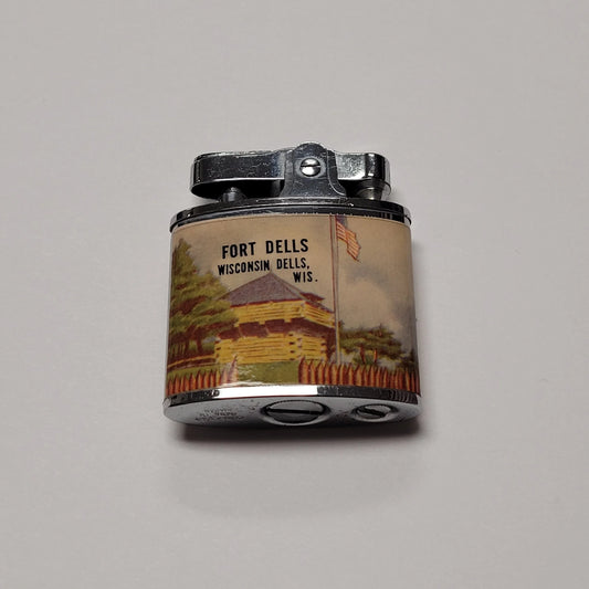 Vintage Stand Rock Wisconsin Fort Dells Petrol Lighter