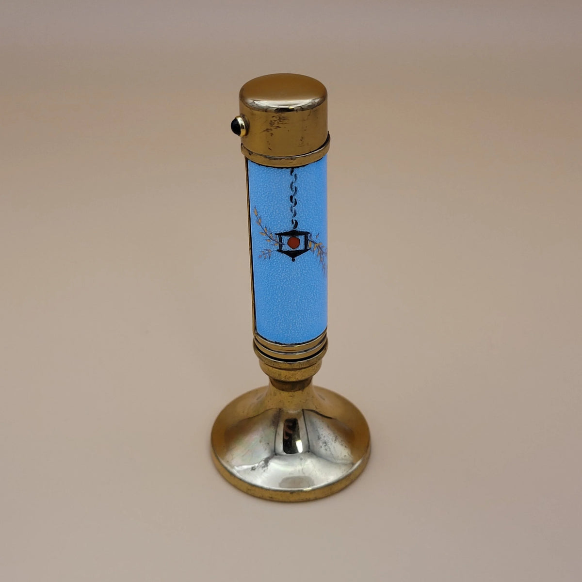 Vintage Evans Ladies' Blue Cloisonne Enamel Petrol Table Lighter