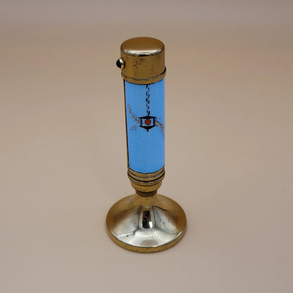 Vintage Evans Ladies' Blue Cloisonne Enamel Petrol Table Lighter