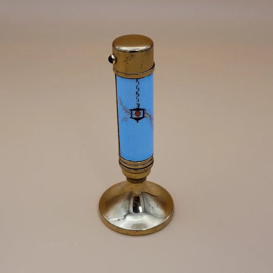 Vintage Evans Ladies' Blue Cloisonne Enamel Petrol Table Lighter