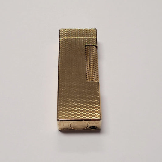 Alfred Dunhill Rollagas Gold Plated & Basket Weave Design