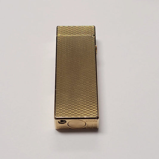 Alfred Dunhill Rollagas Gold Plated & Basket Weave Design