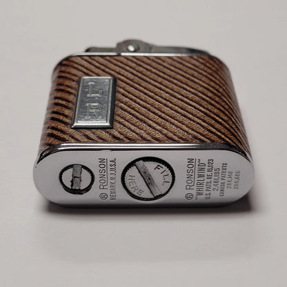 1930s Ronson Whirlwind Leather Wrapped Petrol Lighter