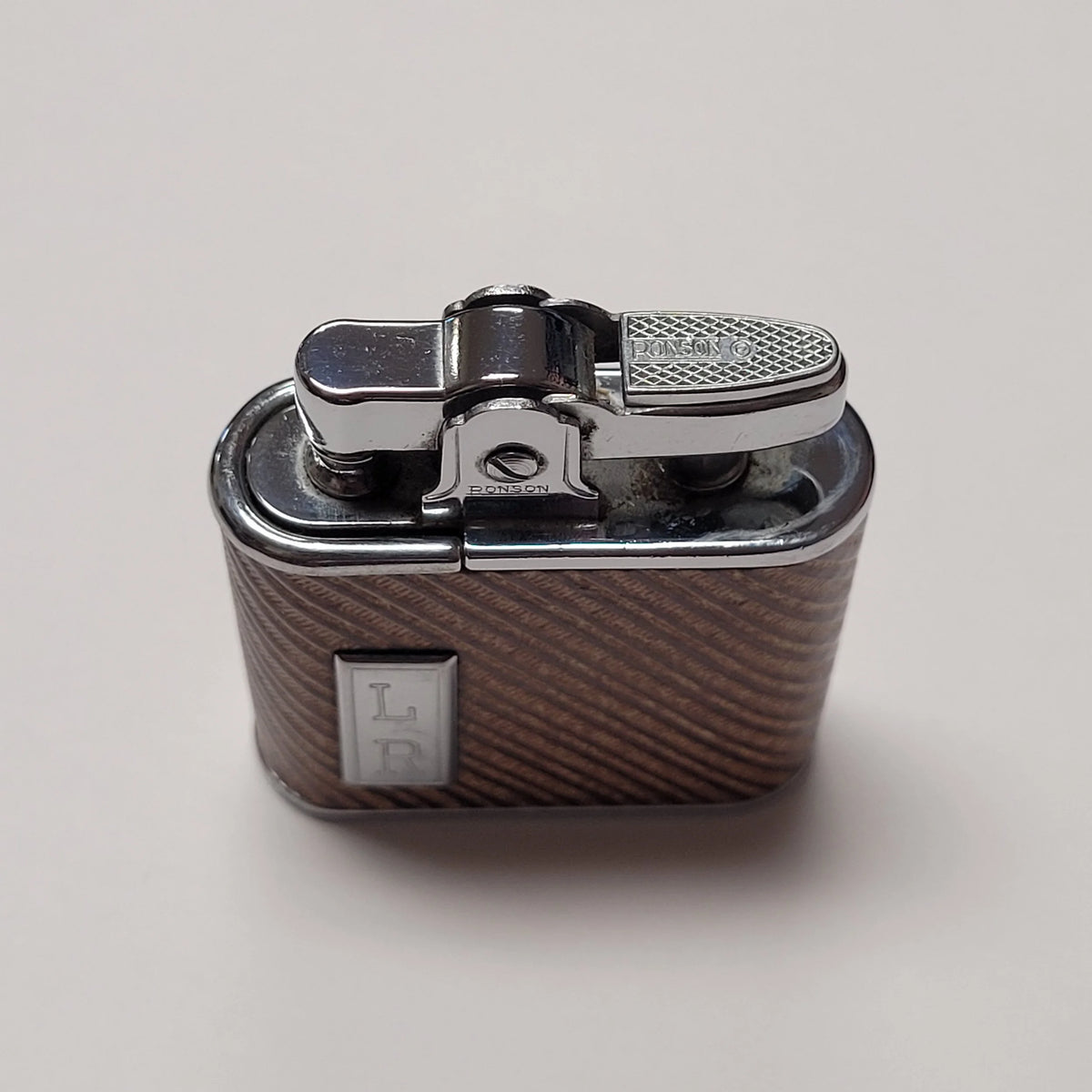 1930s Ronson Whirlwind Leather Wrapped Petrol Lighter
