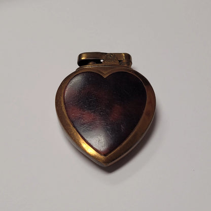 1930s Ronson Heart Blue & Tortoise Enamel Petrol Lighter