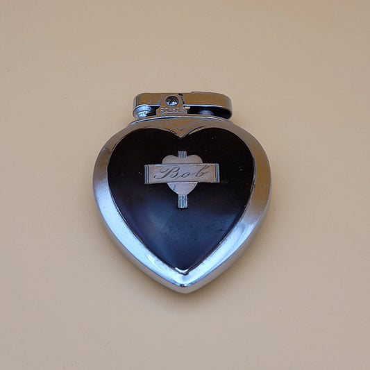 1930s Ronson Heart Tortoise Enamel "Bob" Petrol Lighter