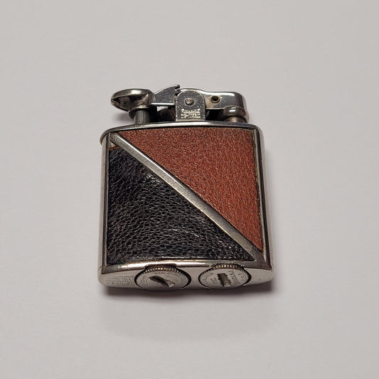 1930s Ronson Princess De-Light Frat Tan & Brown Leather Lighter
