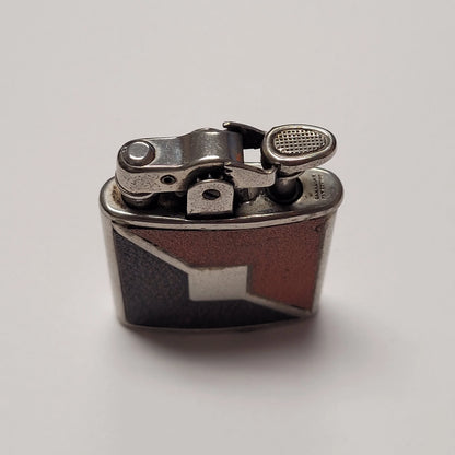 1930s Ronson Princess De-Light Frat Tan & Brown Leather Lighter