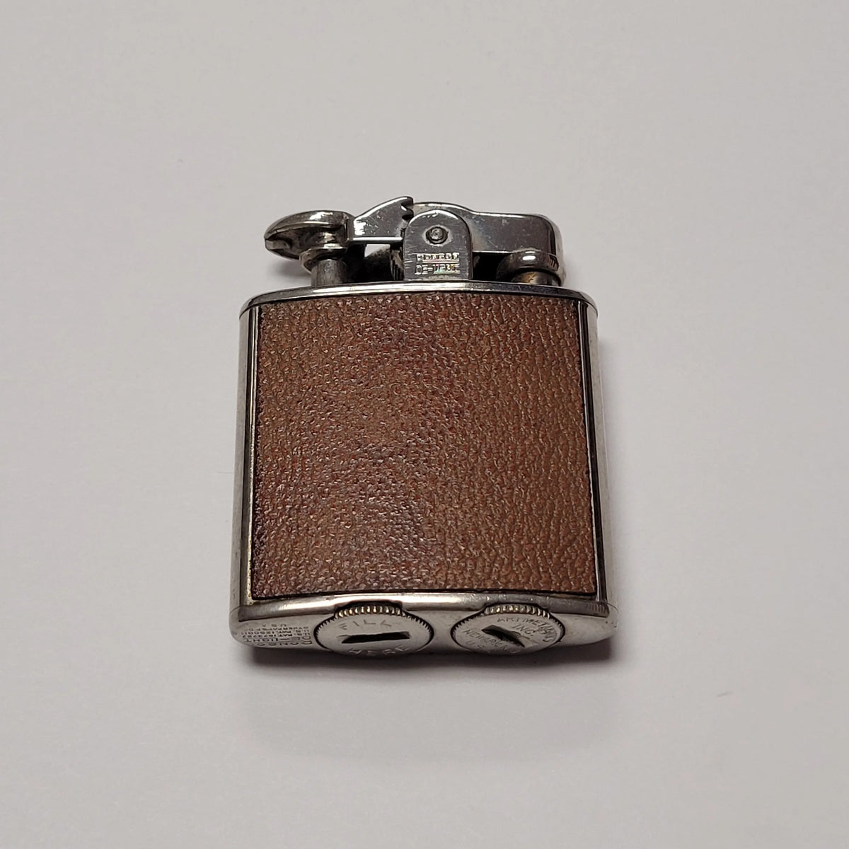1930s Ronson Princess De-Light Brown Leather Wrap Lighter