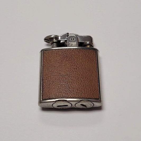 1930s Ronson Princess De-Light Brown Leather Wrap Lighter