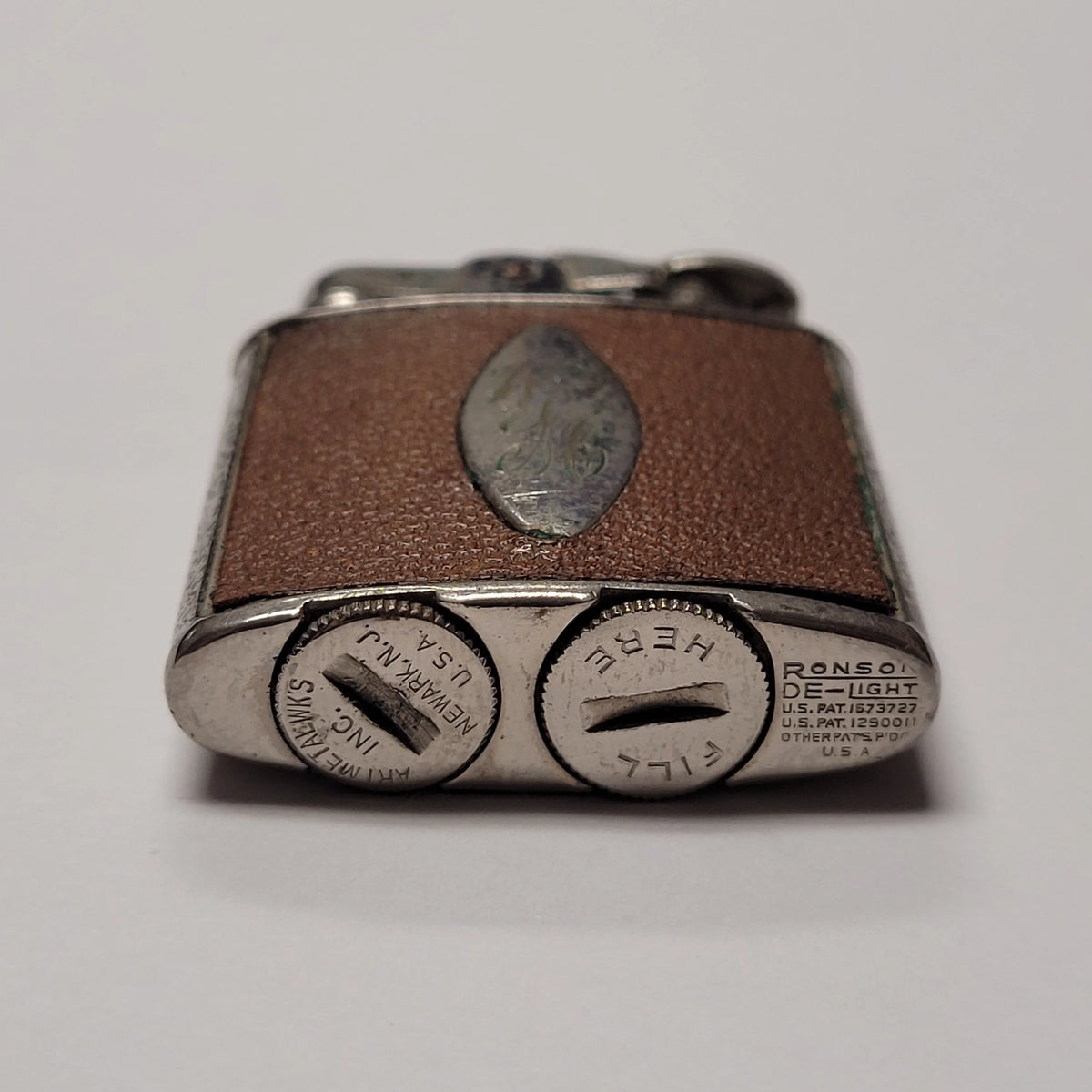 1930s Ronson Princess De-Light Brown Leather Wrap Lighter