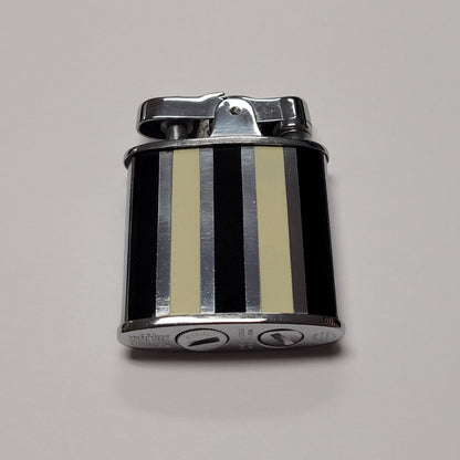 1930s Ronson De-Light Art Deco Black & White Enamel Lighter