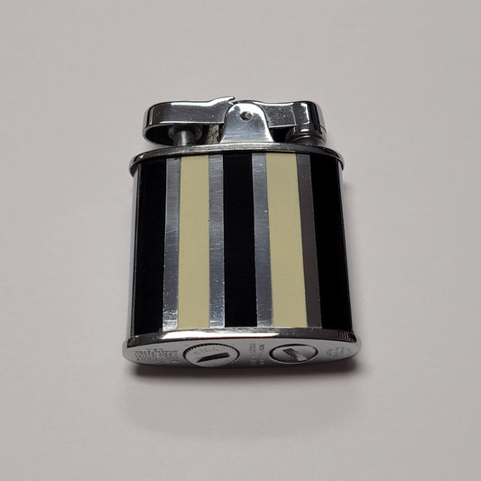 1930s Ronson De-Light Art Deco Black & White Enamel Lighter