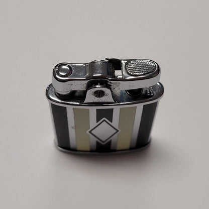1930s Ronson De-Light Art Deco Black & White Enamel Lighter