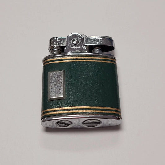 1930s Ronson Princess Green & Gold Leather Lighter