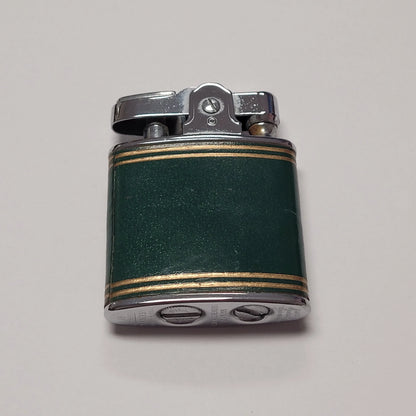 1930s Ronson Princess Green & Gold Leather Lighter