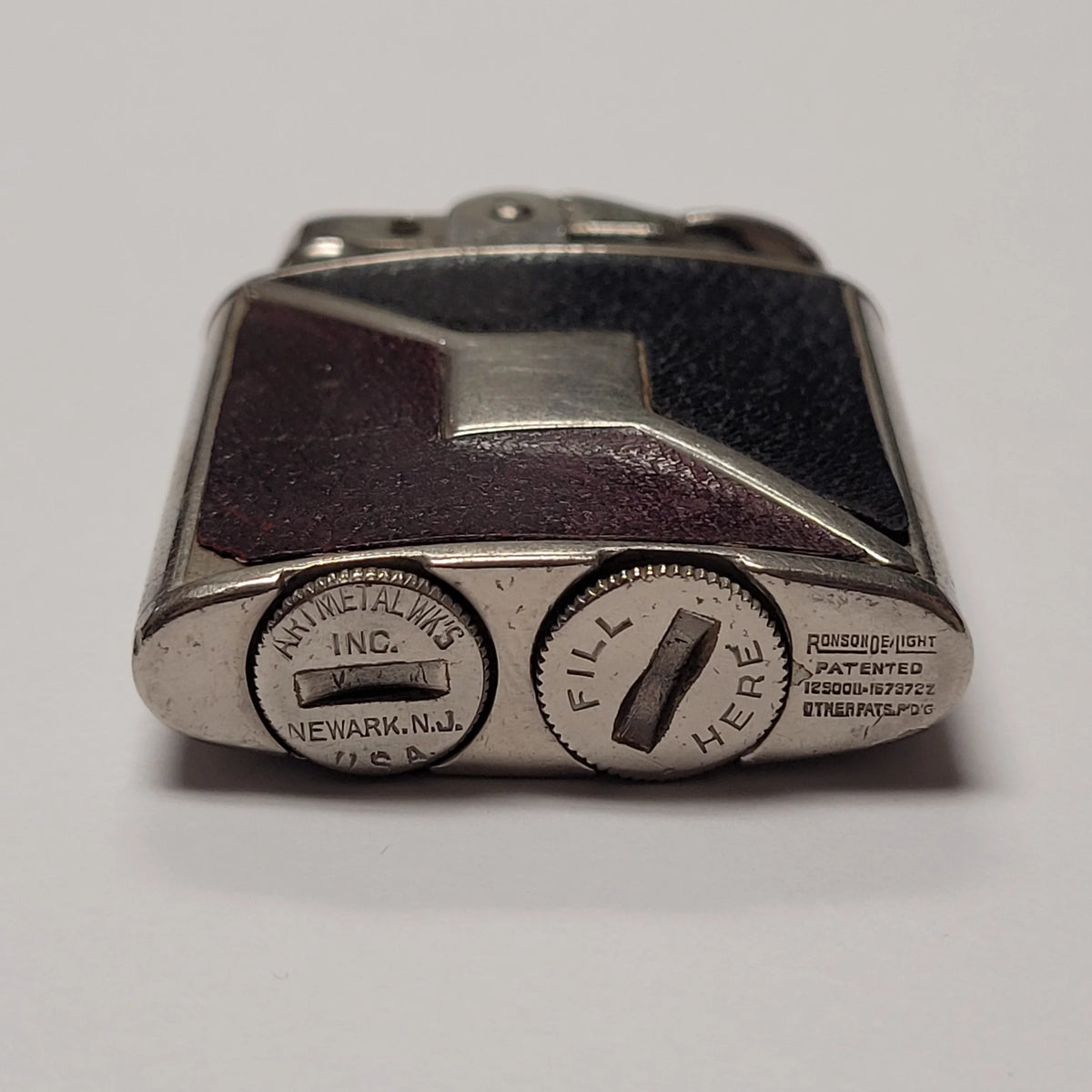 1930 Ronson Princess Frat Red & Black Leather Lighter