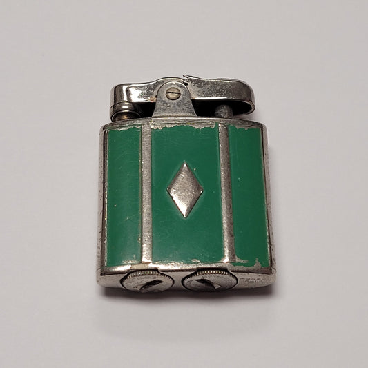 1930s Ronson De-Light Princess Green Enamel Lighter