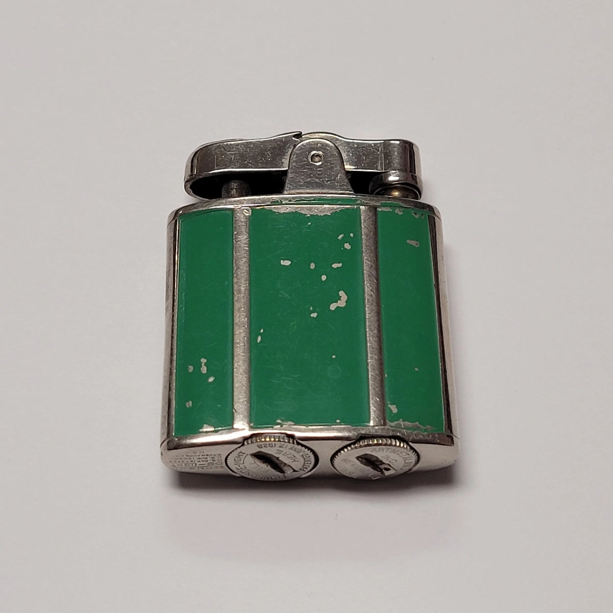 1930s Ronson De-Light Princess Green Enamel Lighter
