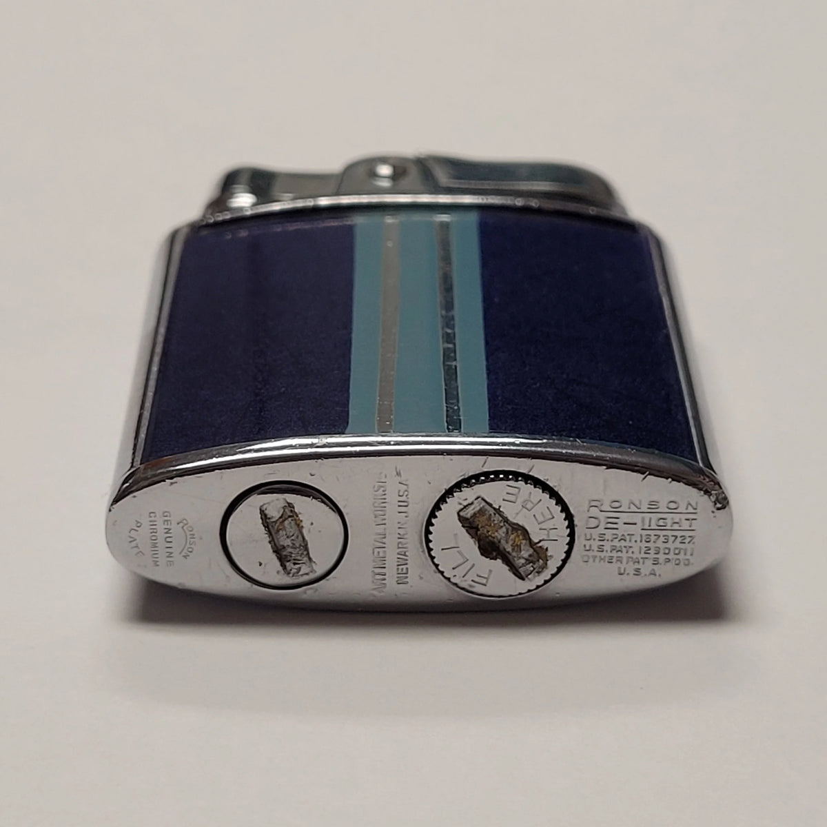 1930s Ronson Princess De-Light Blue Enamel Lighter
