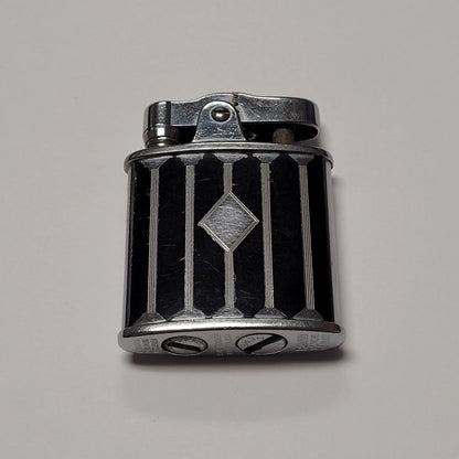 1930s Ronson Princess Black Enamel Columns Lighter