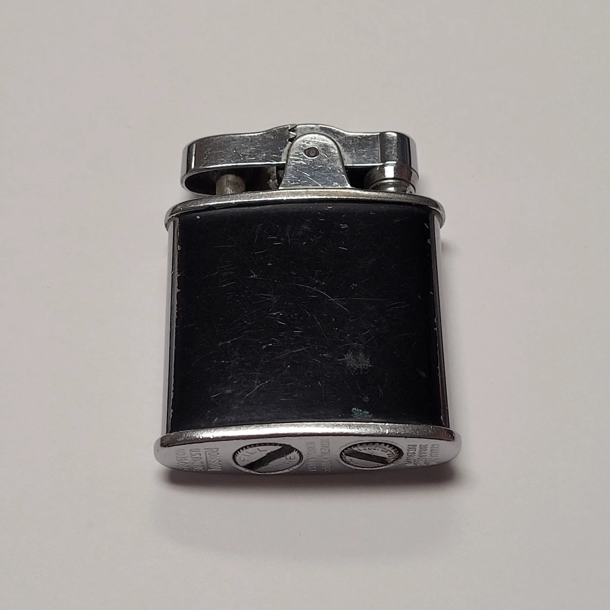 1930s Ronson Princess Black Enamel Columns Lighter
