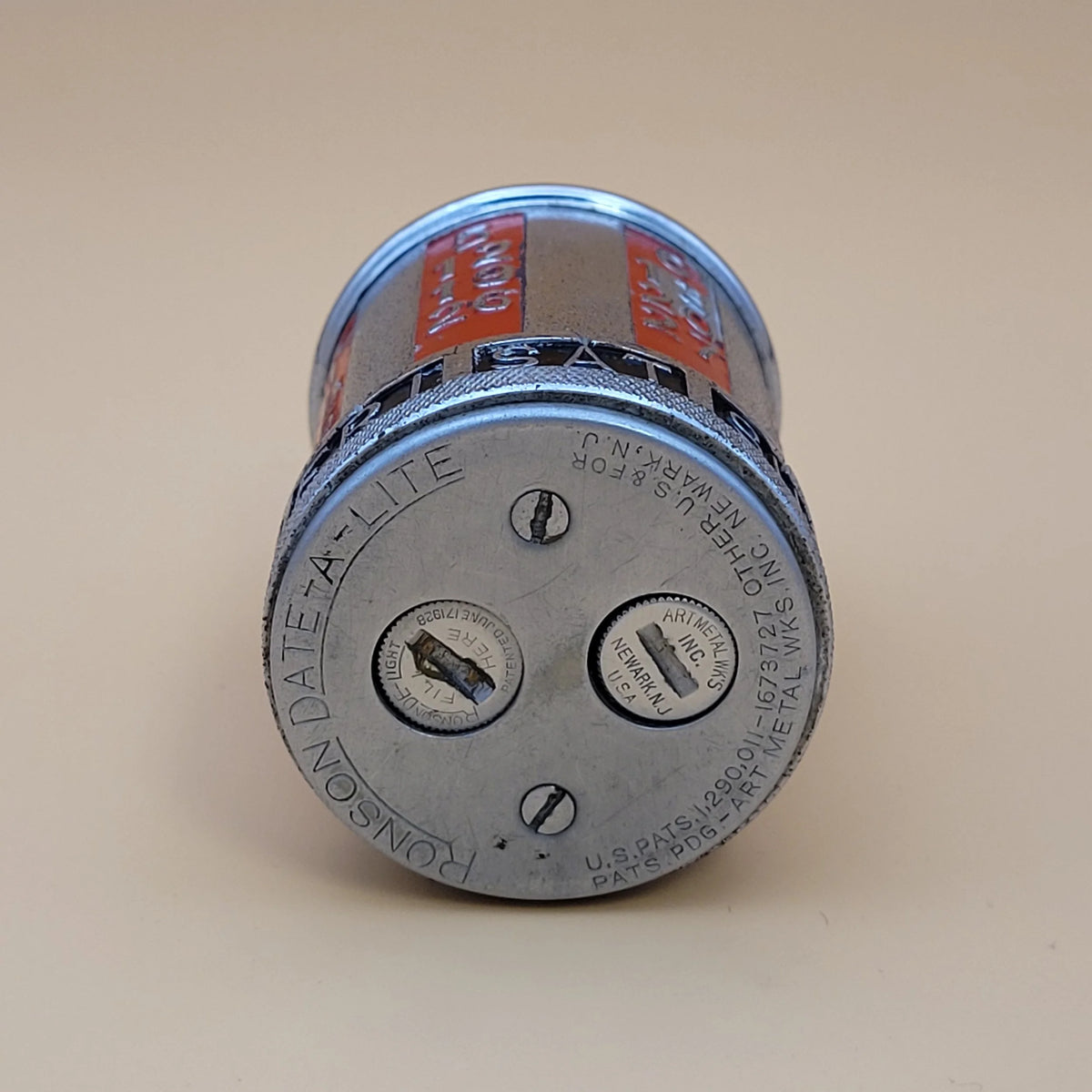 1930s Ronson Date-A-Lite Calendar Table Lighter
