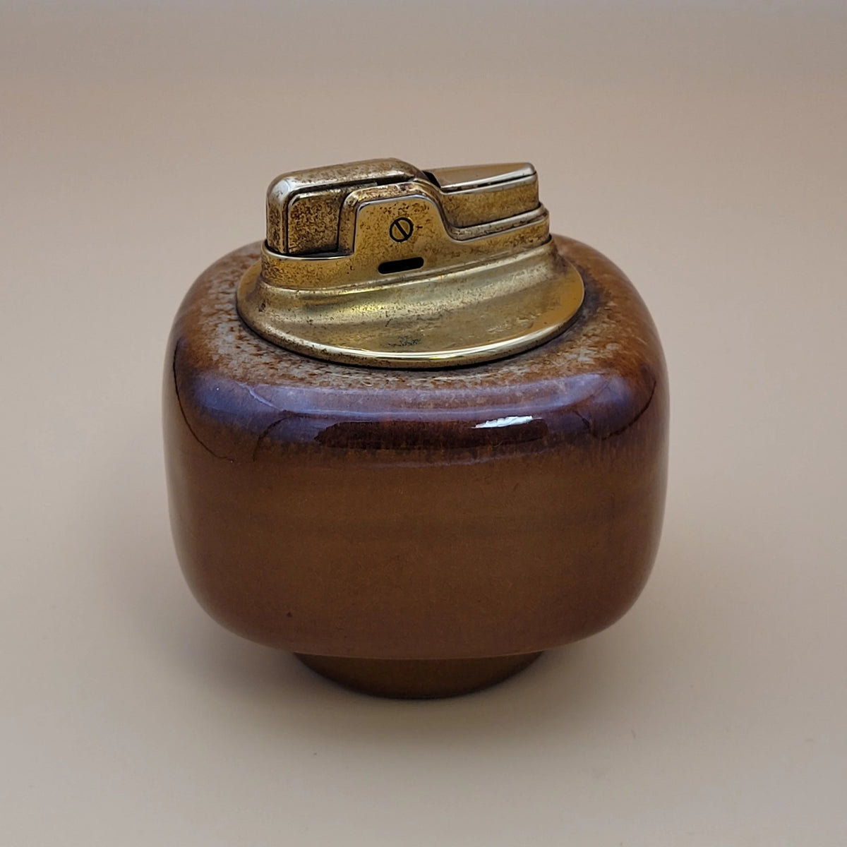 Ronson Wood Ceramic Petrol Table Lighter