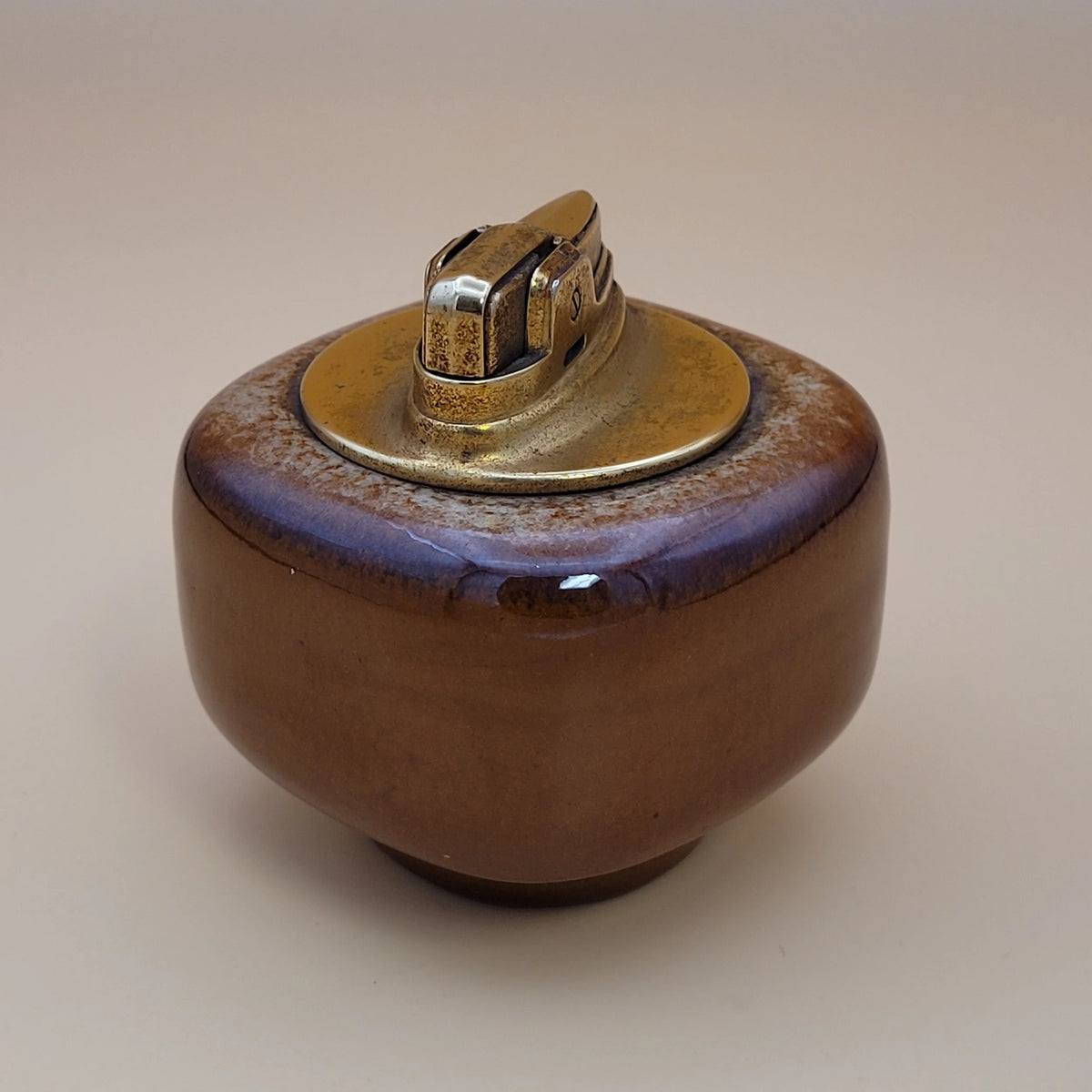 Ronson Wood Ceramic Petrol Table Lighter