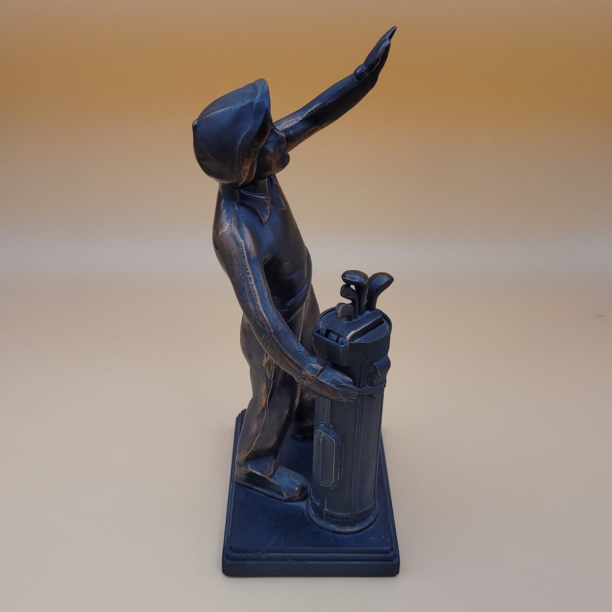 1940s Negbaur Golf Caddy & Clubs Copper Table Lighter
