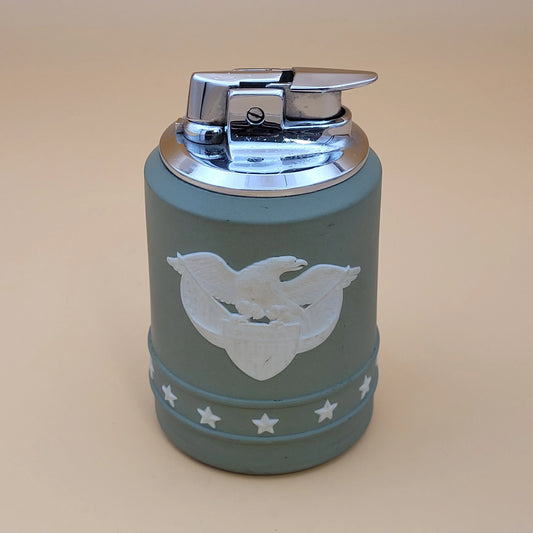 1950s Ronson Wedgwood Patriotic Green Table Lighter