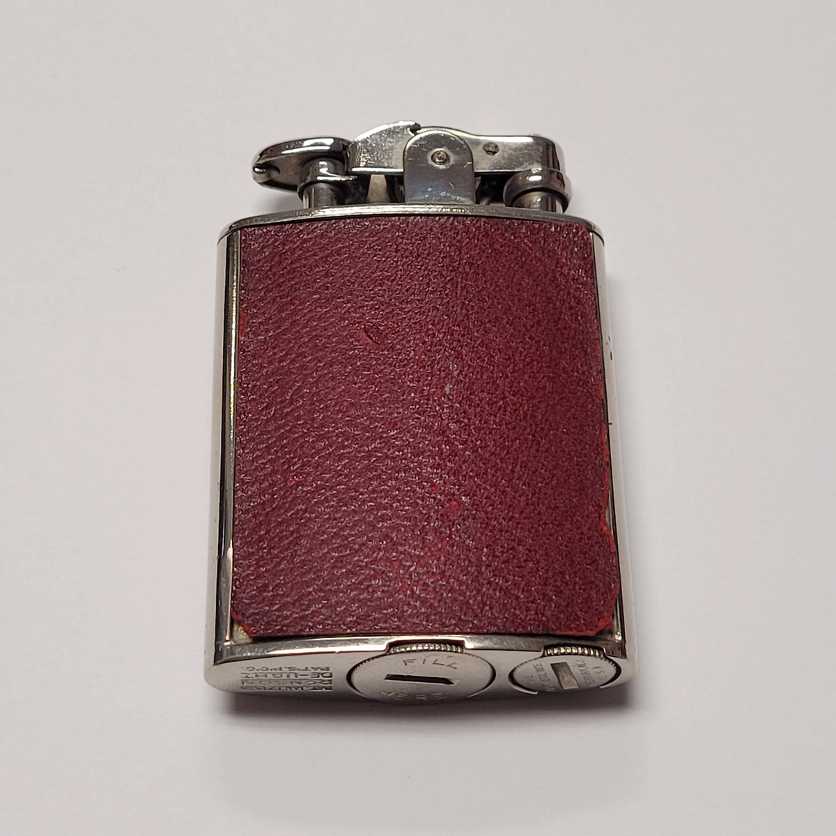 1920s Ronson De-Light Red Leather Wrap Lighter