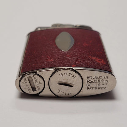 1920s Ronson De-Light Red Leather Wrap Lighter