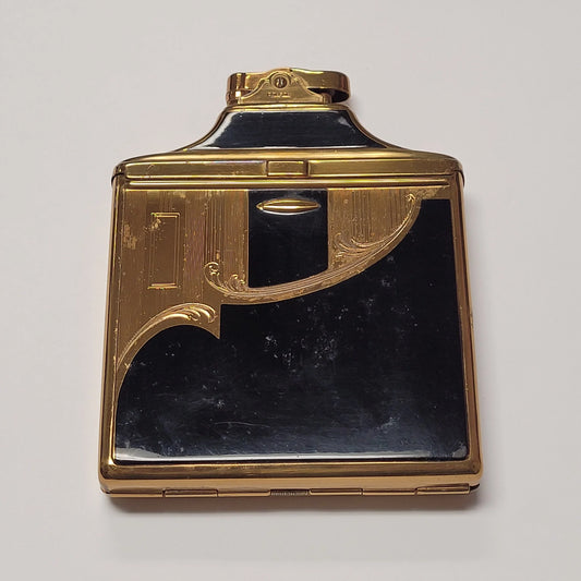 1930s Ronson Double Decker Black Enamel Case Lighter